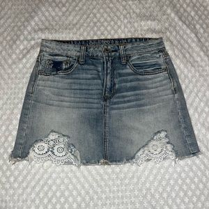 American Eagle Distressed Jean Skirt Size 0